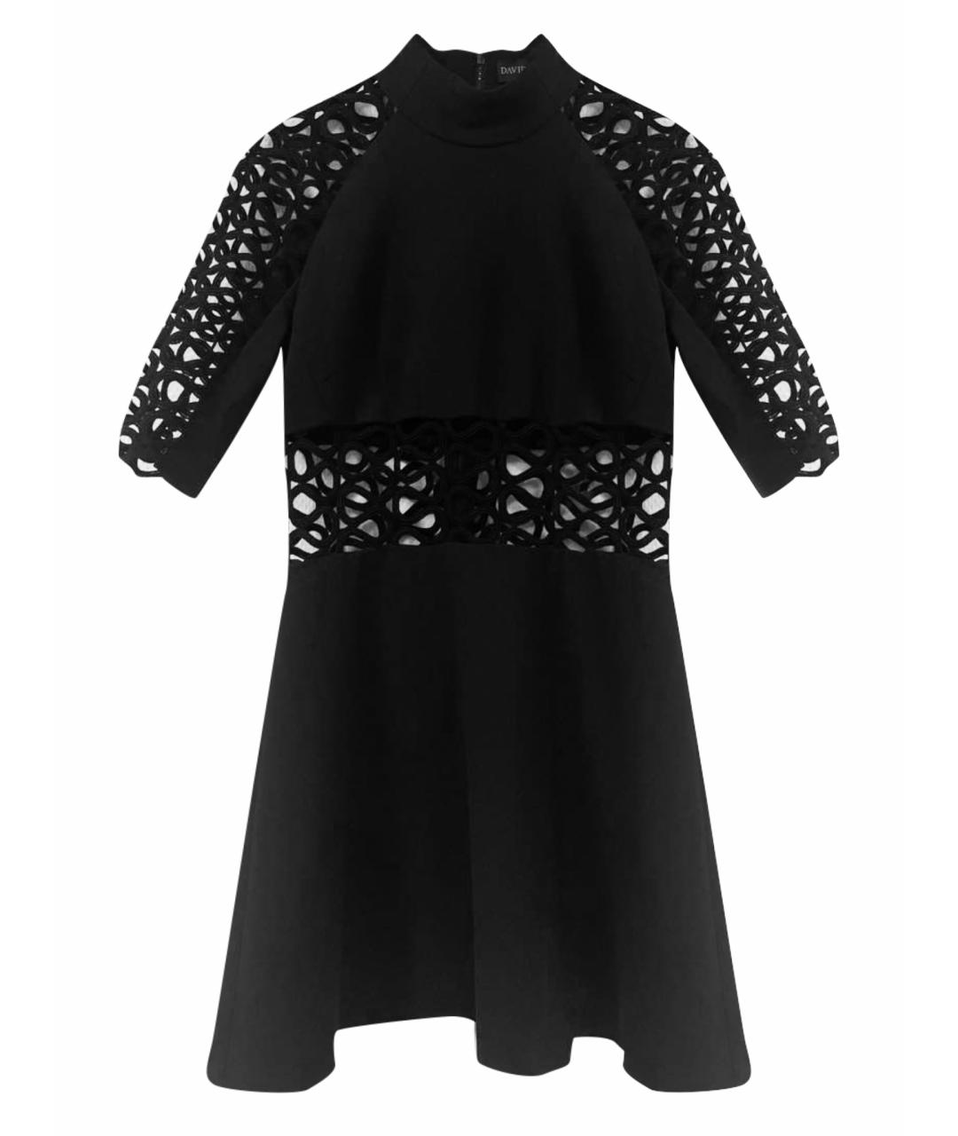 DAVID KOMA Черное шерстяное коктейльное платье, фото 1