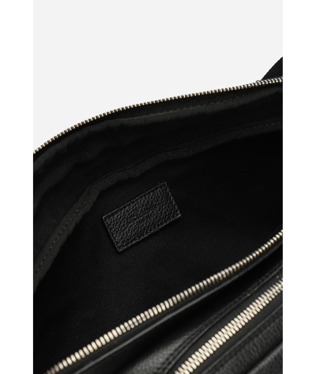 KITON Черная кожаная поясная сумка, фото 6