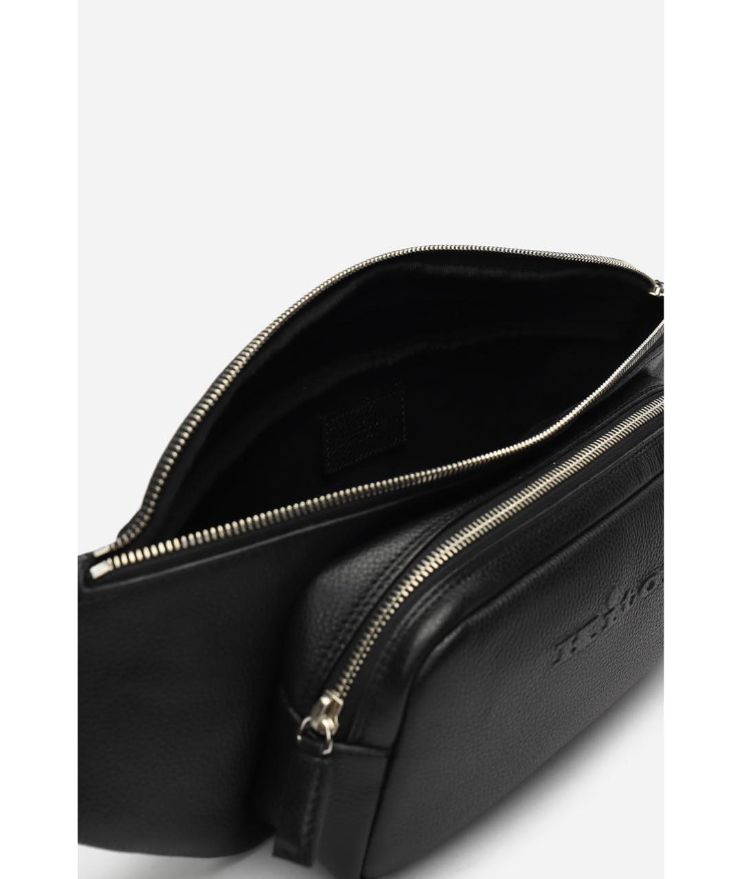 KITON Черная кожаная поясная сумка, фото 5