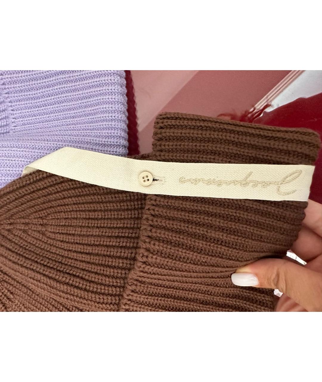 JACQUEMUS Коричневая хлопковая шапка, фото 3