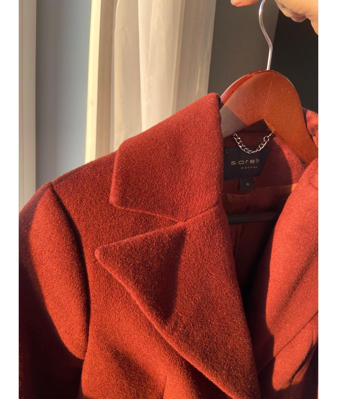 SOREL Бордовое шерстяное пальто, фото 7