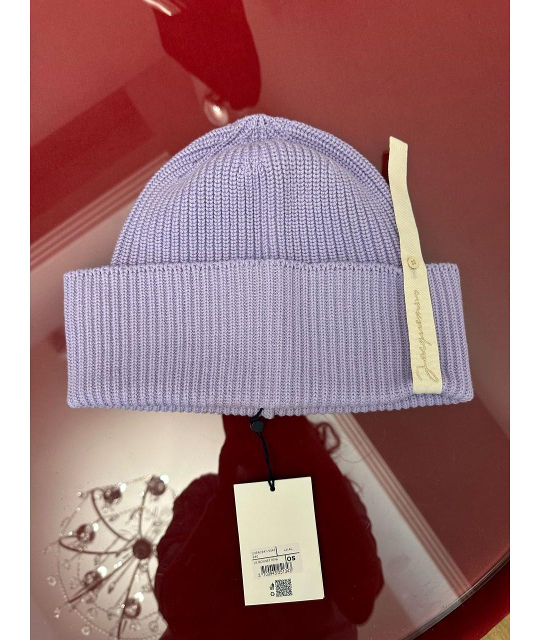 JACQUEMUS Фиолетовая хлопковая шапка, фото 2