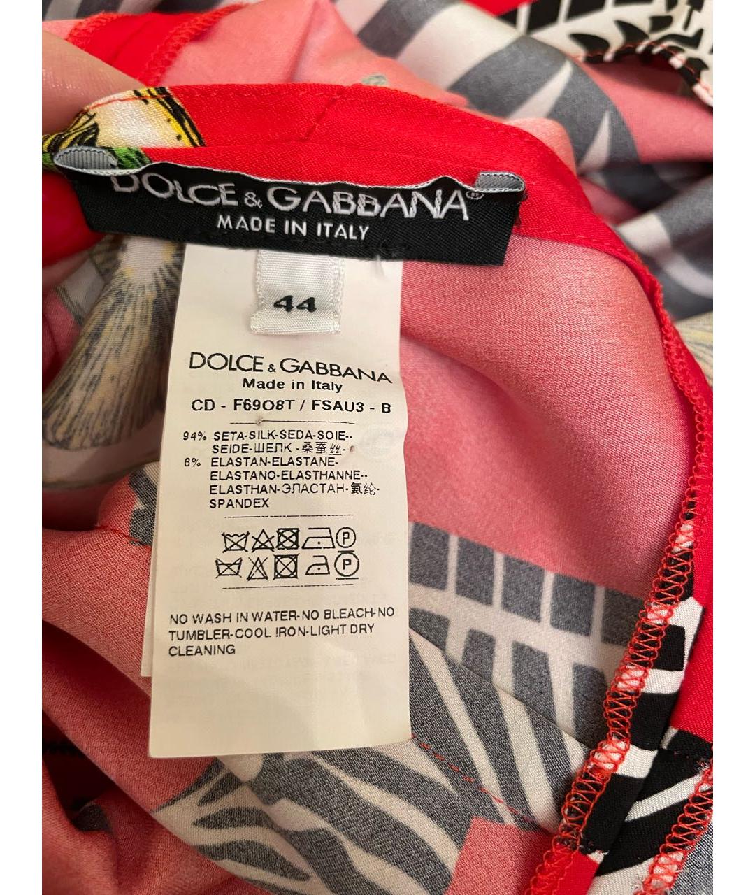 DOLCE&GABBANA Красное шелковое платье, фото 3