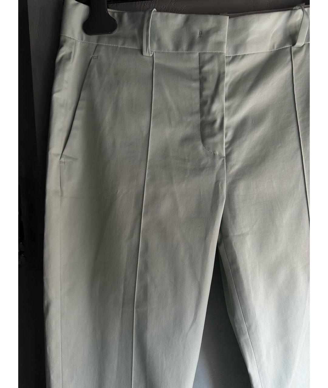 LORO PIANA Голубые хлопковые брюки узкие, фото 4