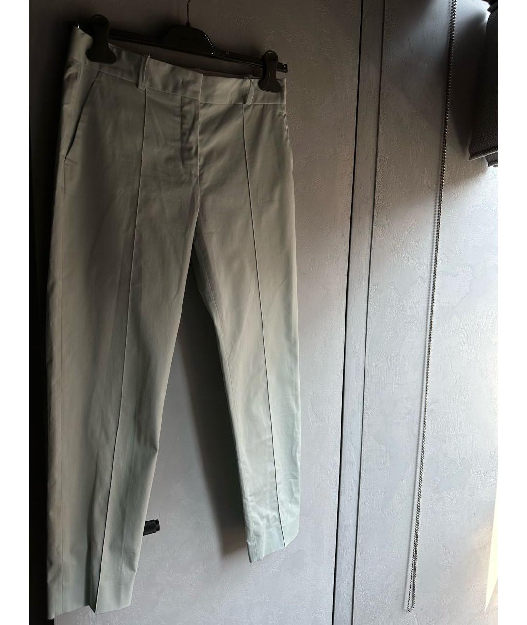 LORO PIANA Голубые хлопковые брюки узкие, фото 5