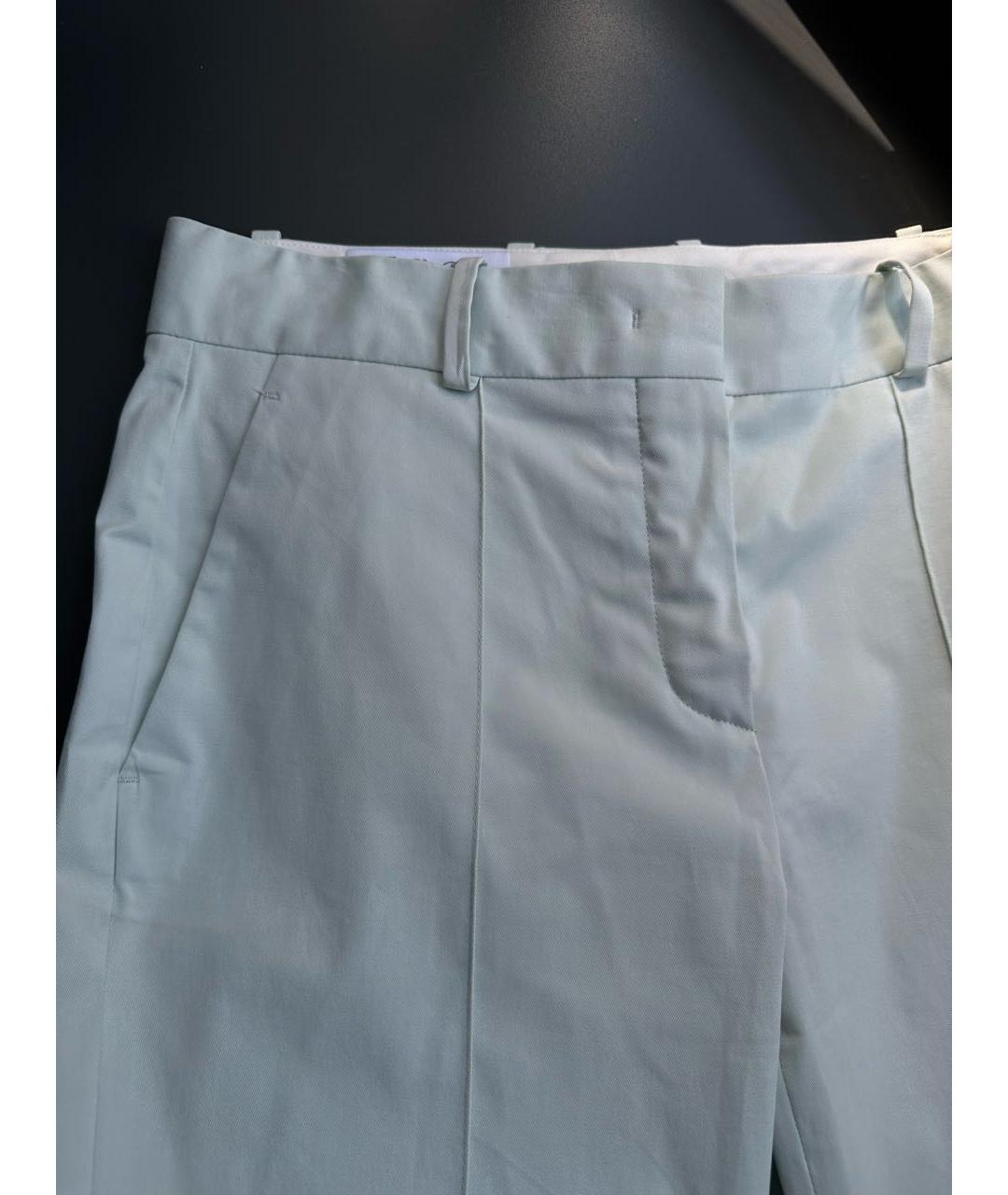 LORO PIANA Голубые хлопковые брюки узкие, фото 2
