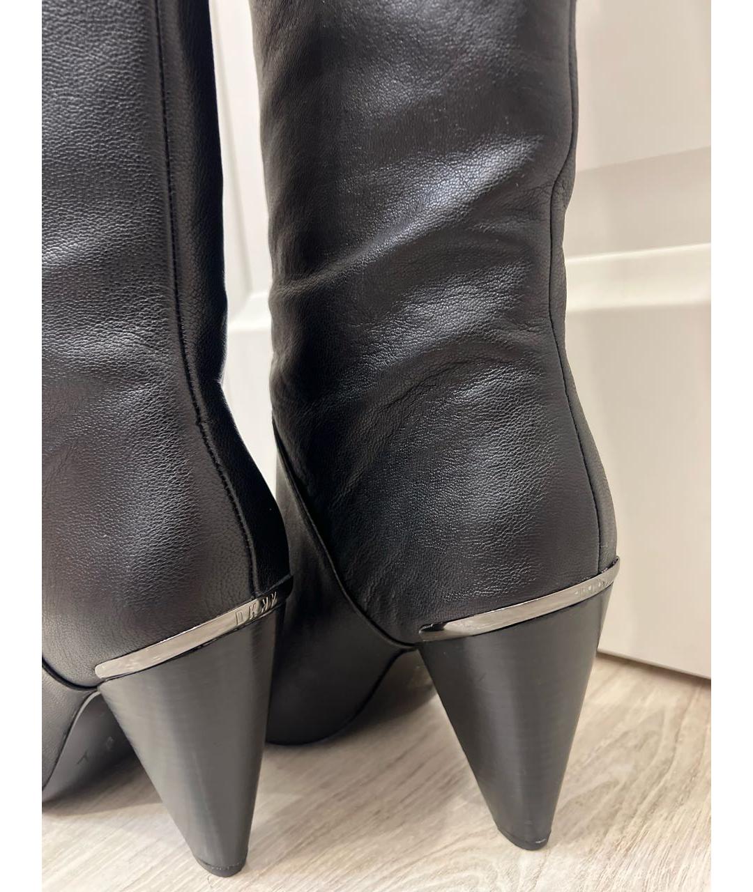 DKNY Черные кожаные сапоги, фото 3