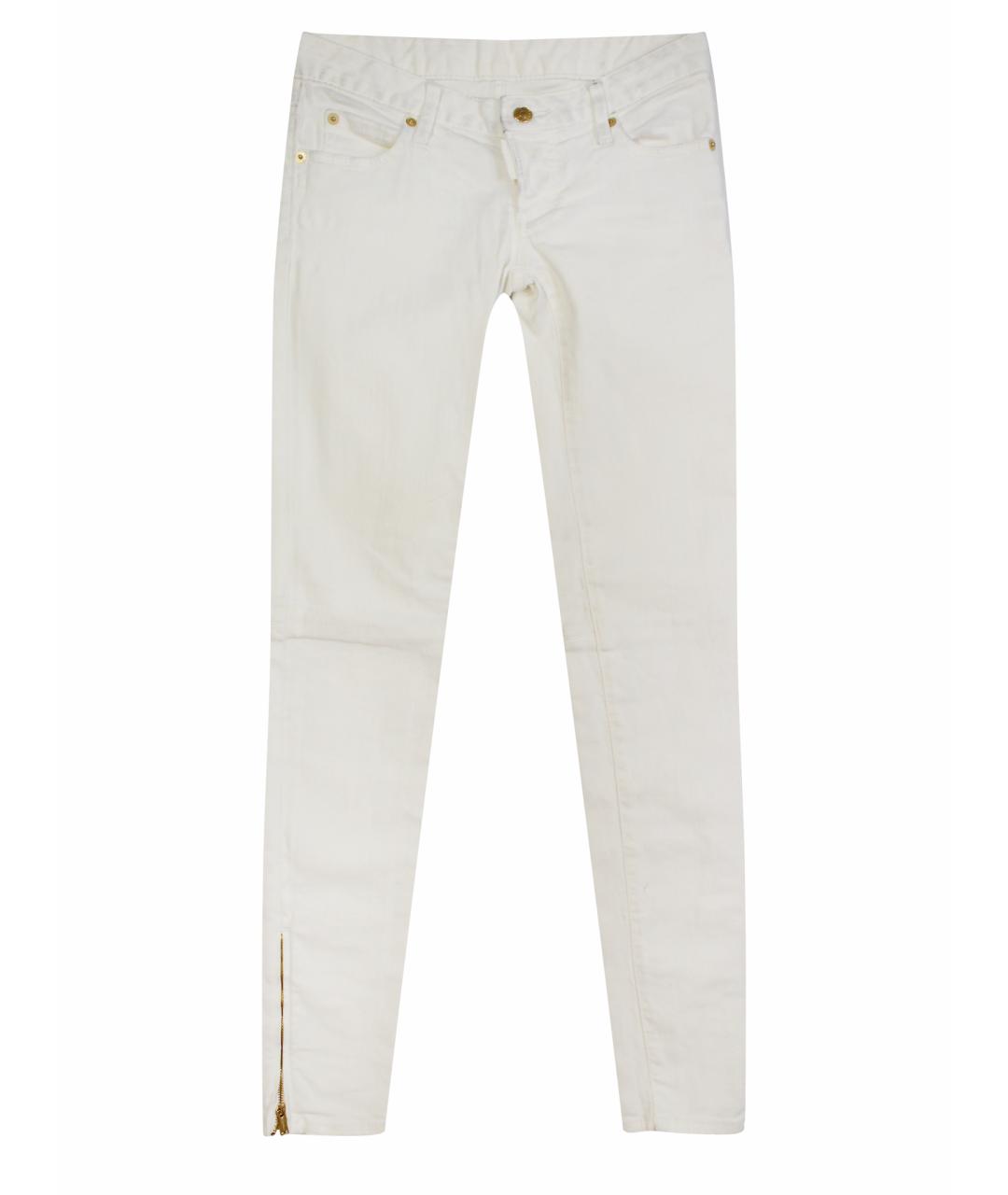DSQUARED2 Белые хлопковые джинсы слим, фото 1