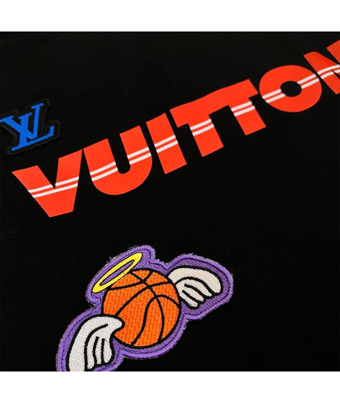 LOUIS VUITTON Черная хлопковая футболка, фото 5