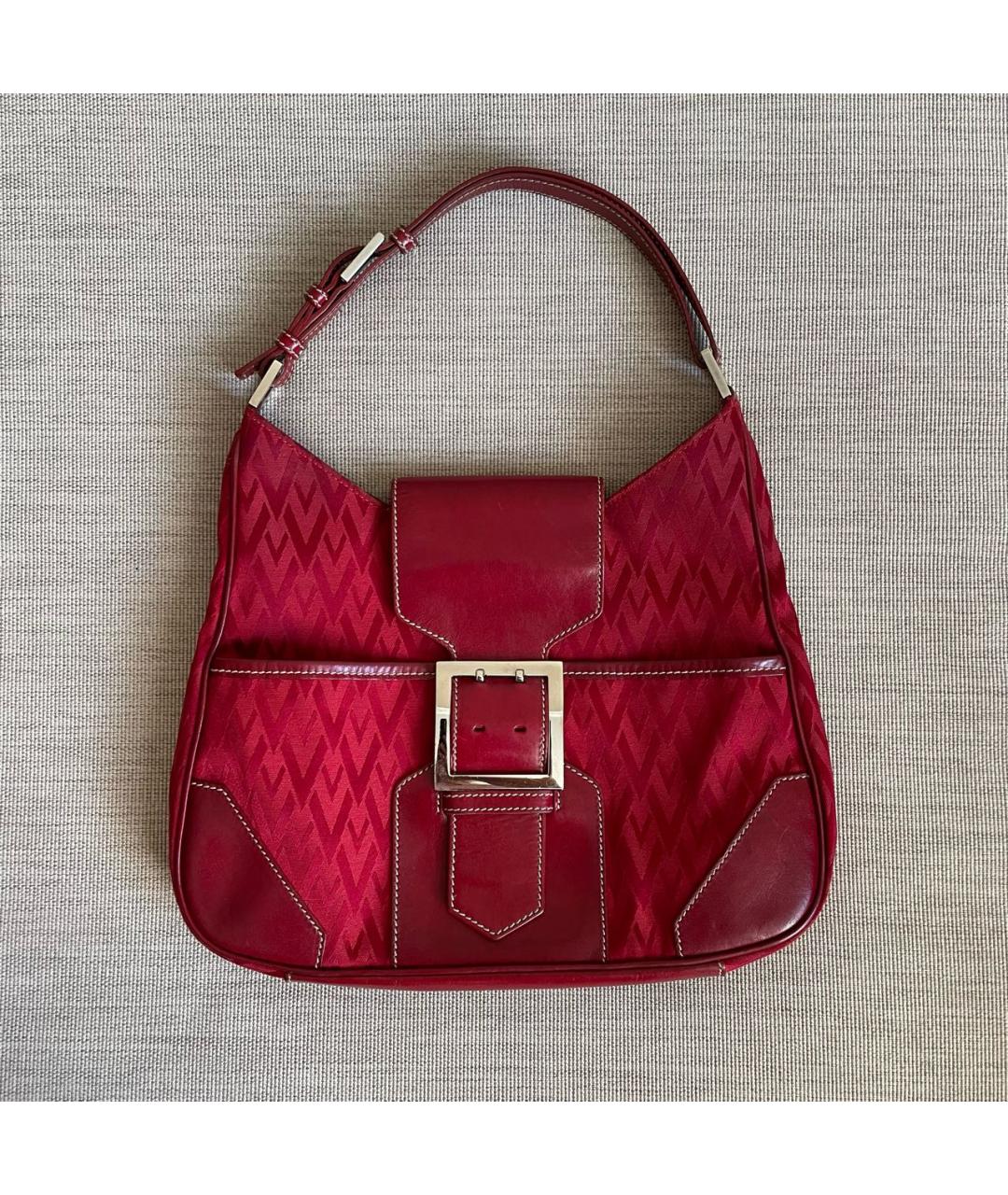 VALENTINO Красная тканевая сумка с короткими ручками, фото 8
