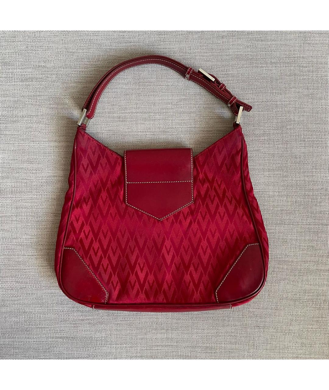 VALENTINO Красная тканевая сумка с короткими ручками, фото 2