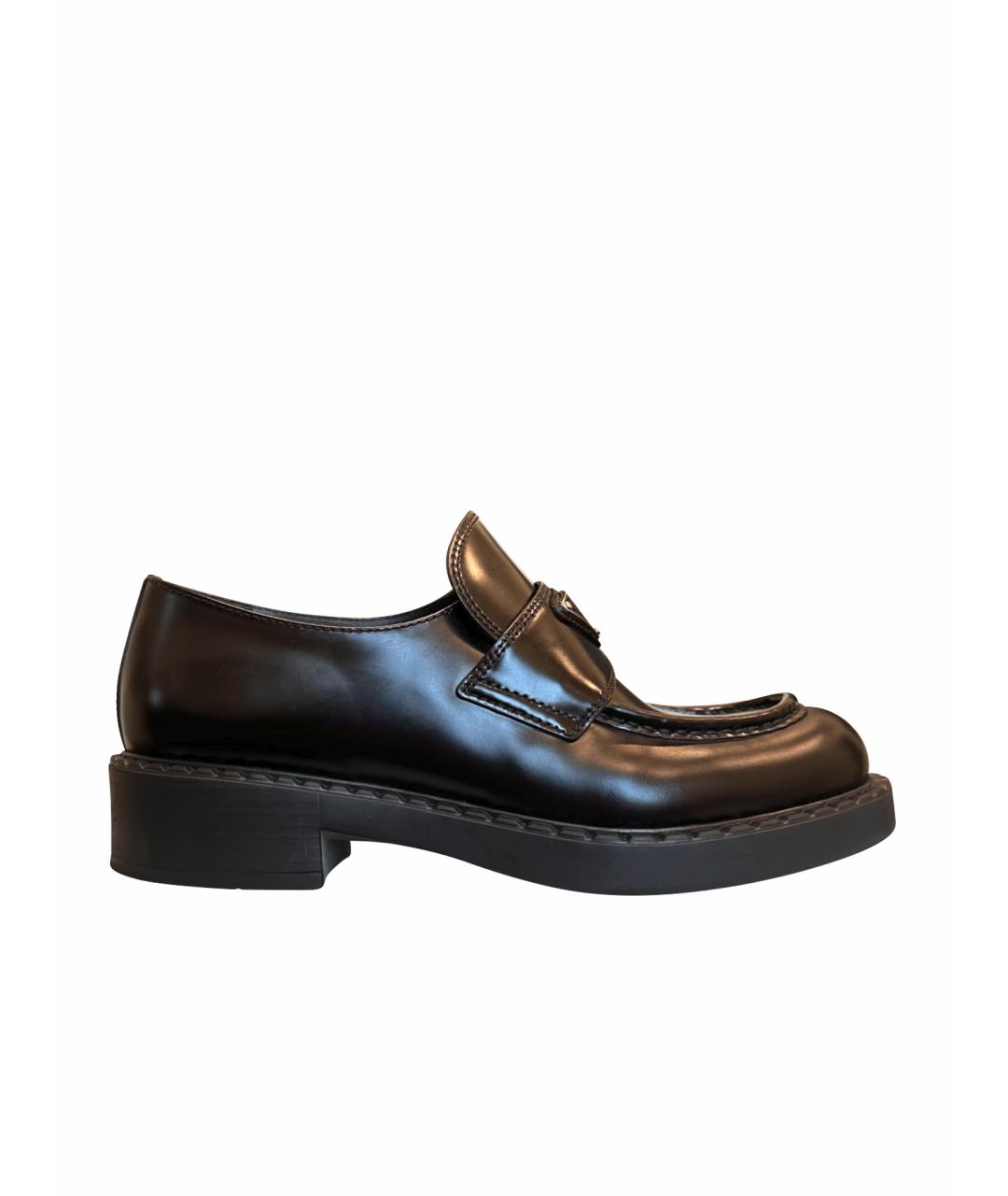 PRADA Черные кожаные лоферы, фото 1