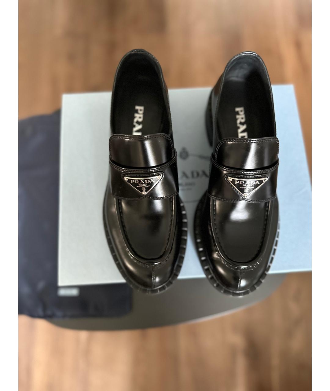 PRADA Черные кожаные лоферы, фото 3