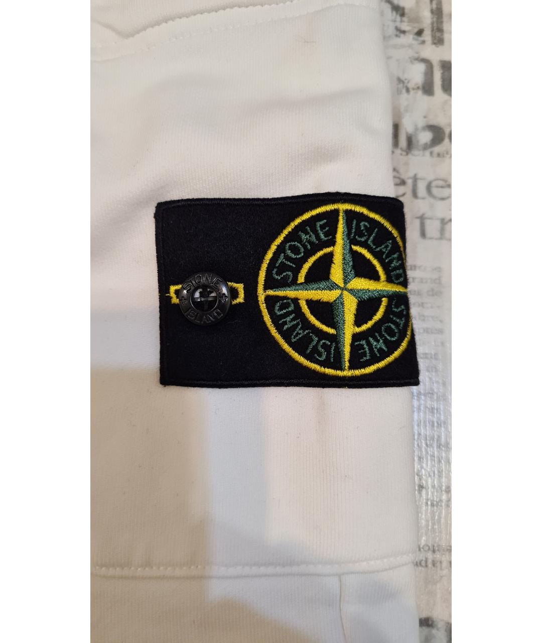 STONE ISLAND Белые повседневные брюки, фото 5