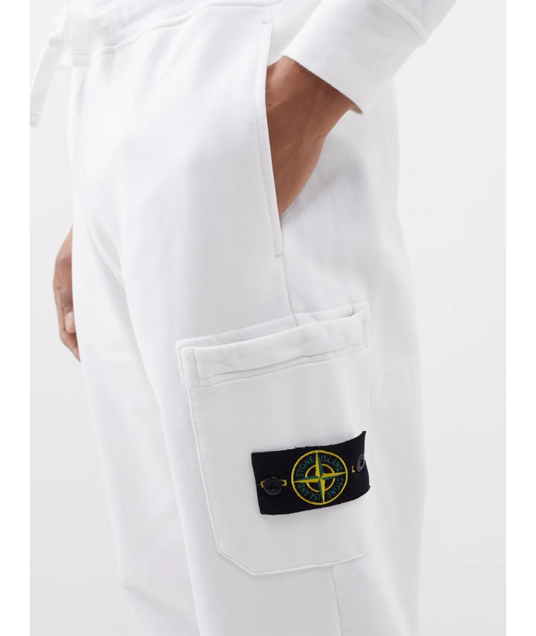 STONE ISLAND Белые повседневные брюки, фото 2