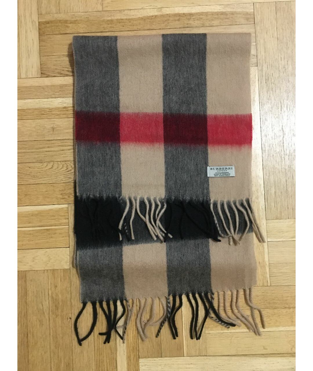 BURBERRY Бежевый кашемировый шарф, фото 6