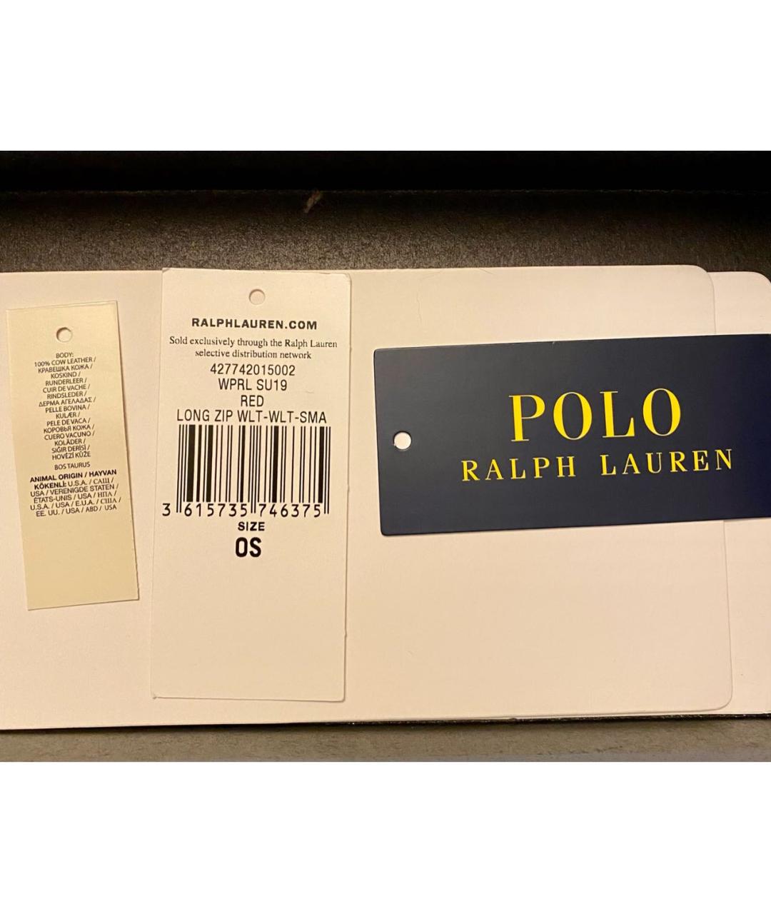 POLO RALPH LAUREN Красный кожаный кошелек, фото 7