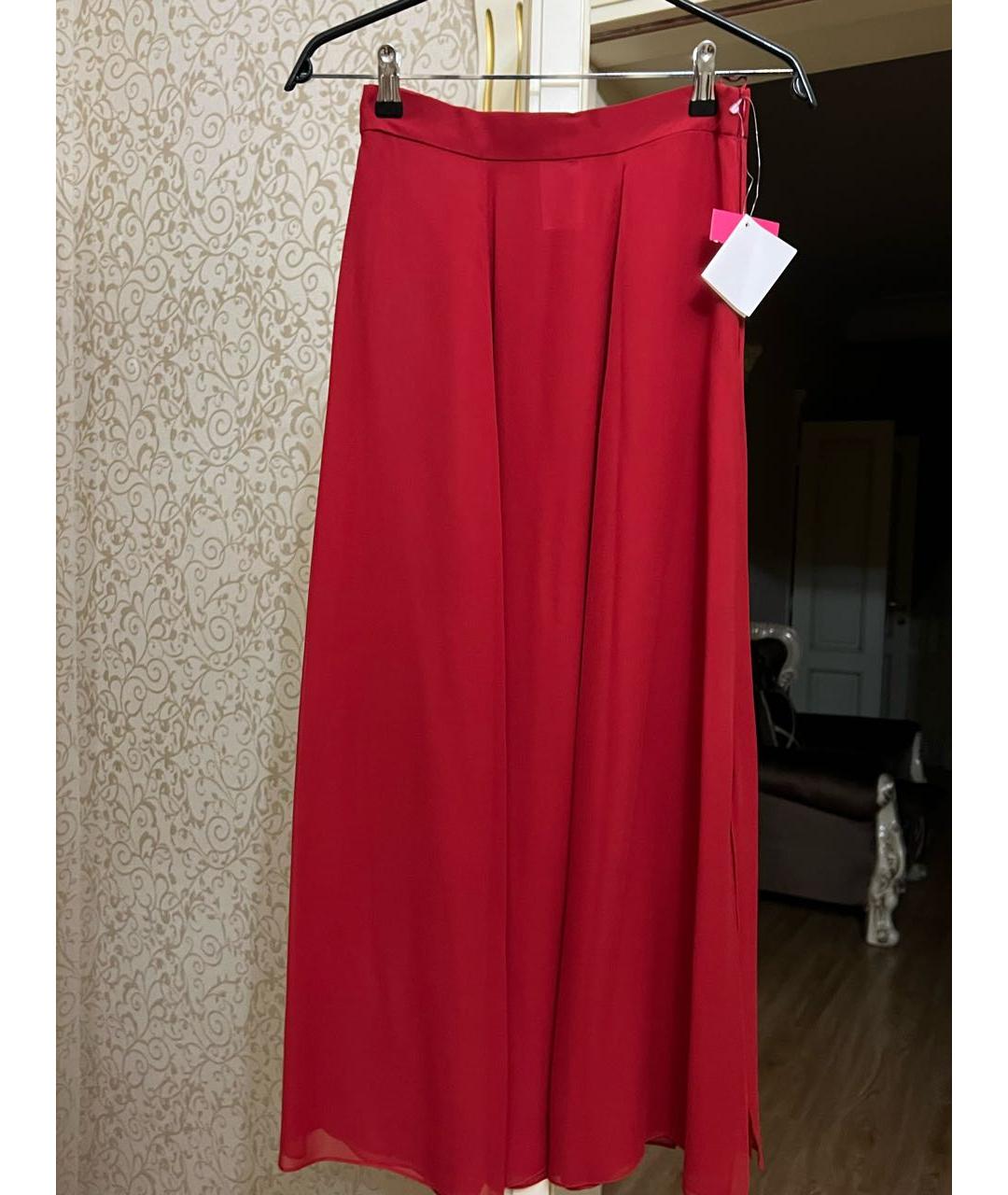 MAX MARA Бордовая шелковая юбка макси, фото 5