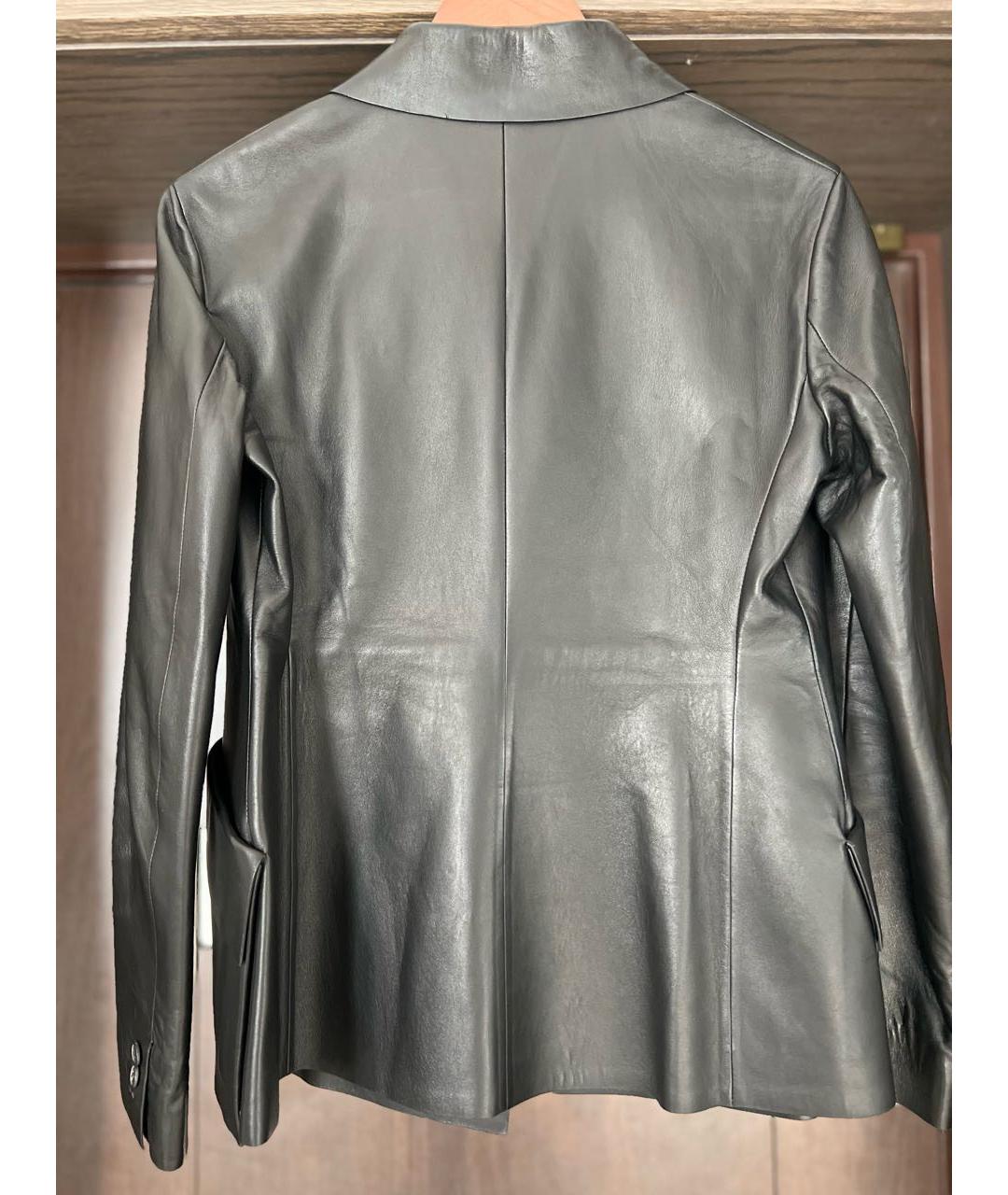 CHRISTIAN DIOR Черный кожаный жакет/пиджак, фото 2