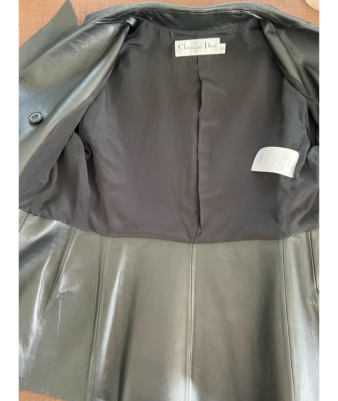 CHRISTIAN DIOR Черный кожаный жакет/пиджак, фото 3