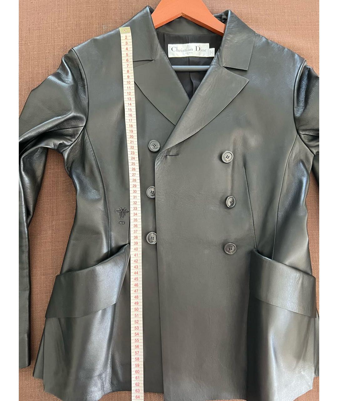 CHRISTIAN DIOR PRE-OWNED Черный кожаный жакет/пиджак, фото 5