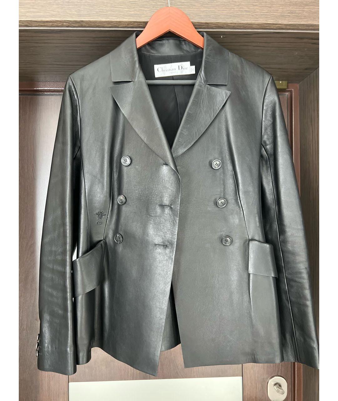 CHRISTIAN DIOR PRE-OWNED Черный кожаный жакет/пиджак, фото 9