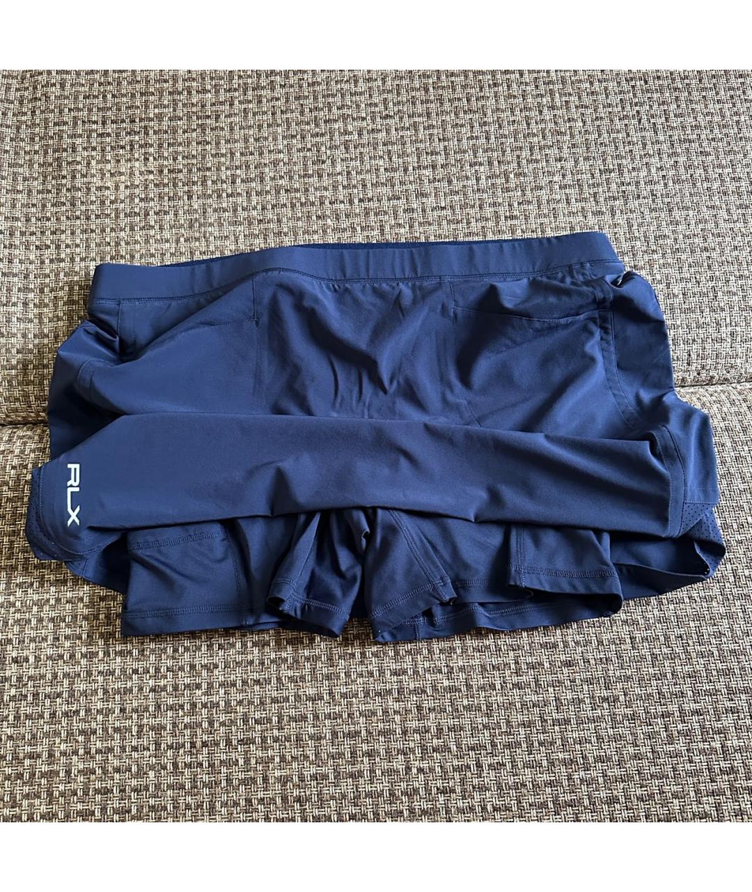 POLO RALPH LAUREN Темно-синяя полиэстеровая юбка-шорты, фото 3