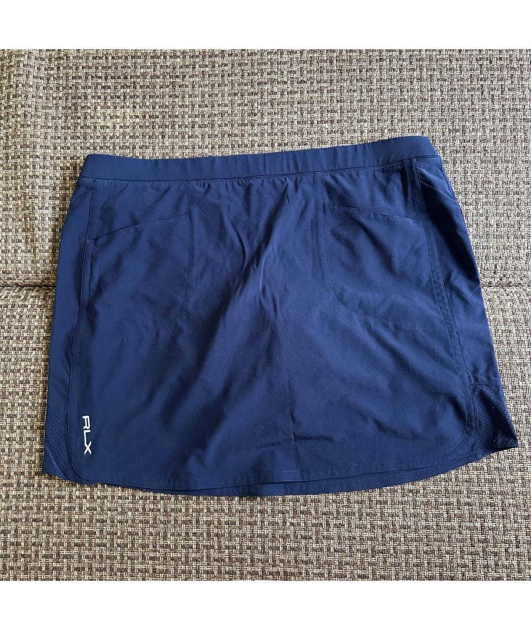 POLO RALPH LAUREN Темно-синяя полиэстеровая юбка-шорты, фото 4