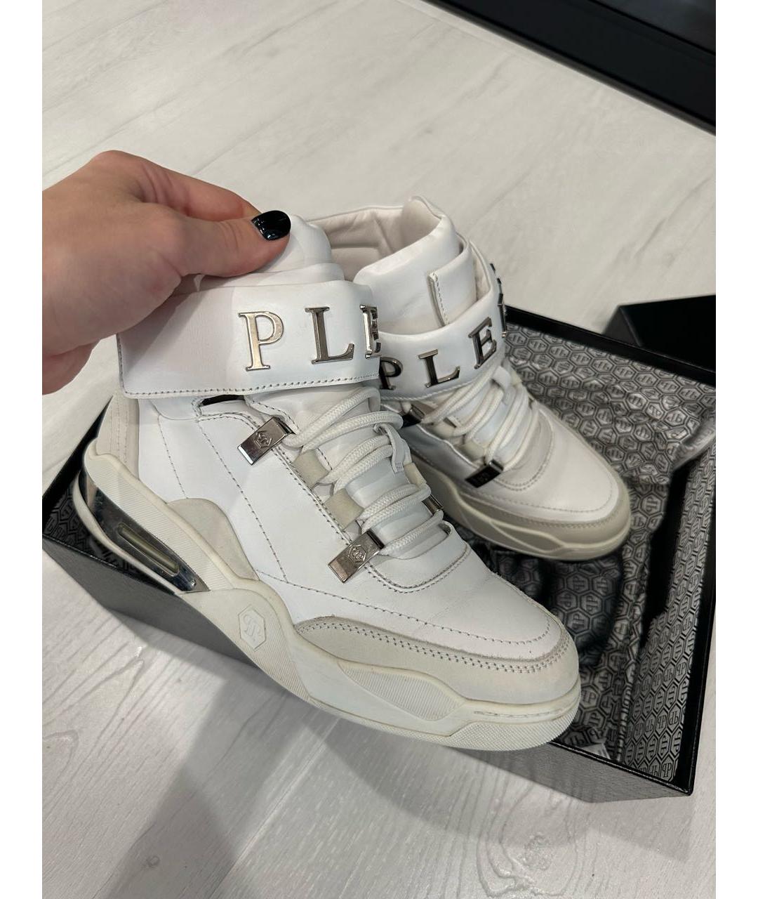 PHILIPP PLEIN Белые кожаные кроссовки, фото 7