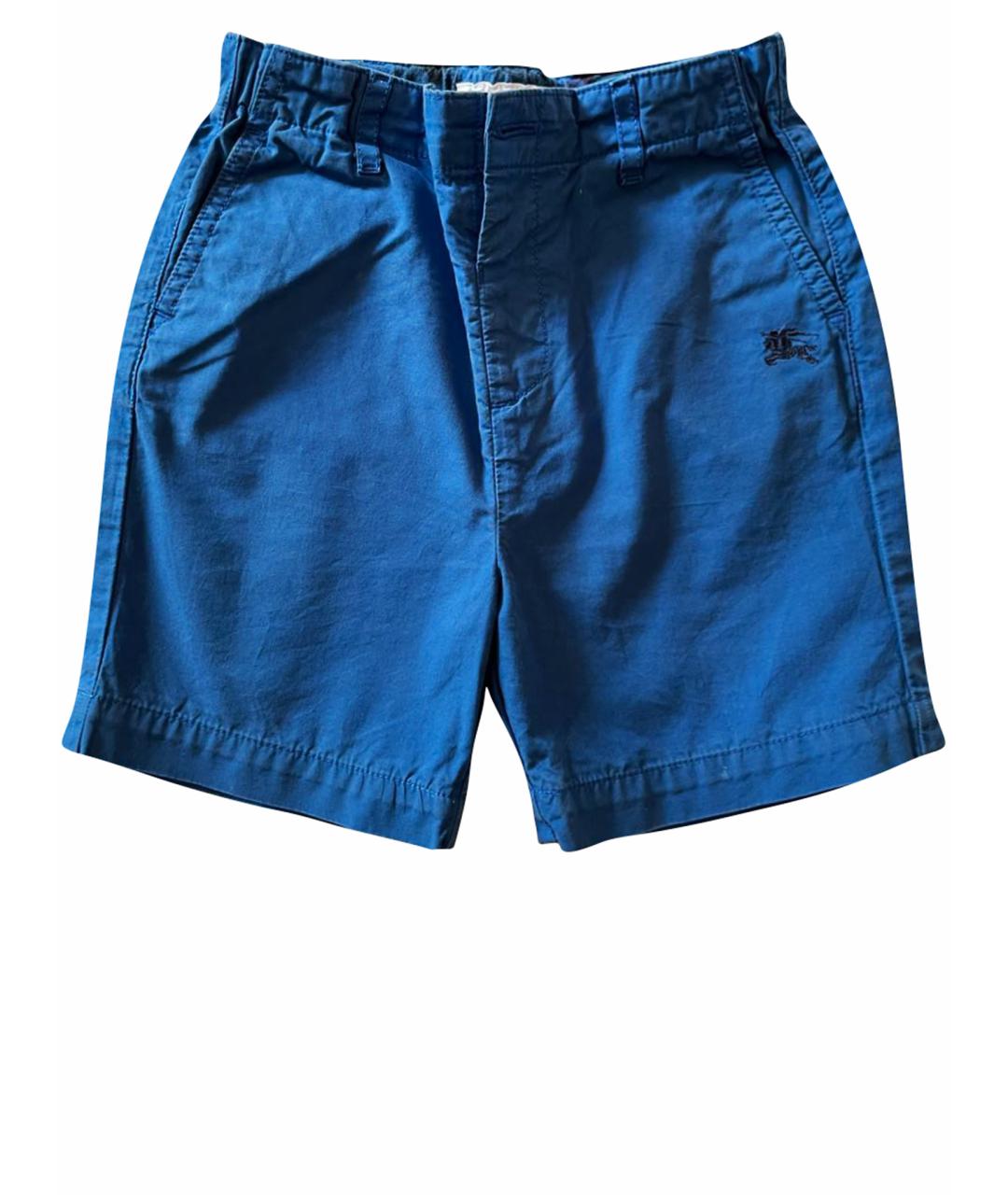 BURBERRY Синие хлопковые детские шорты, фото 1