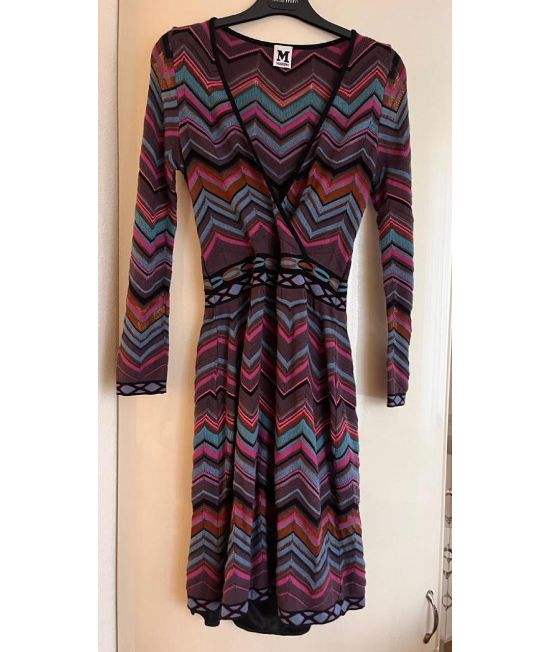 M MISSONI Фиолетовое шерстяное повседневное платье, фото 4