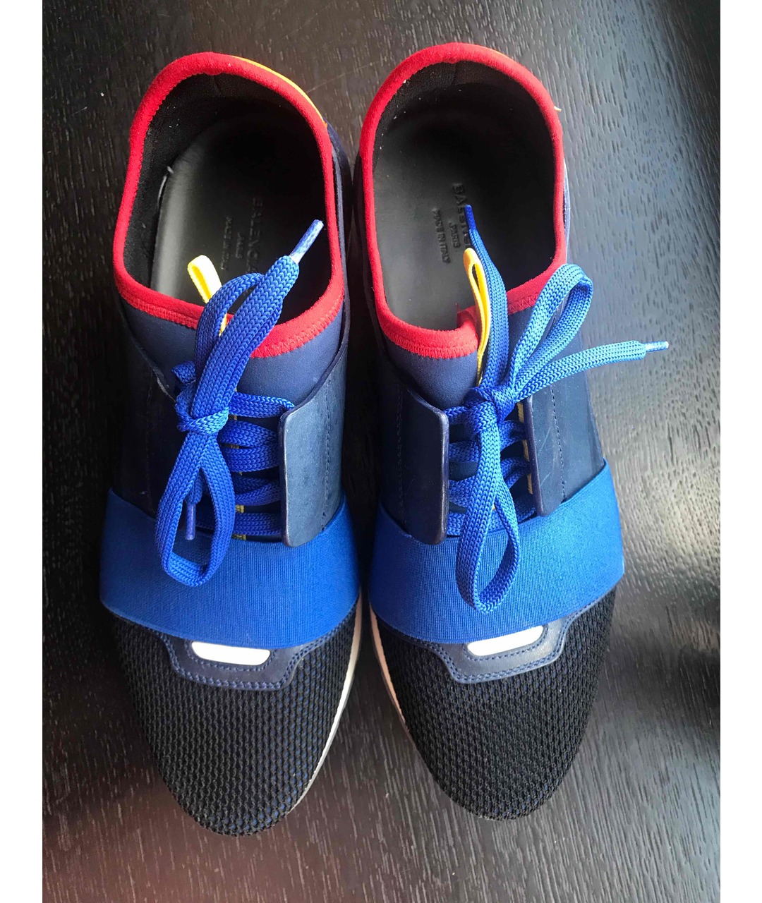BALENCIAGA Темно-синие кожаные кроссовки, фото 2