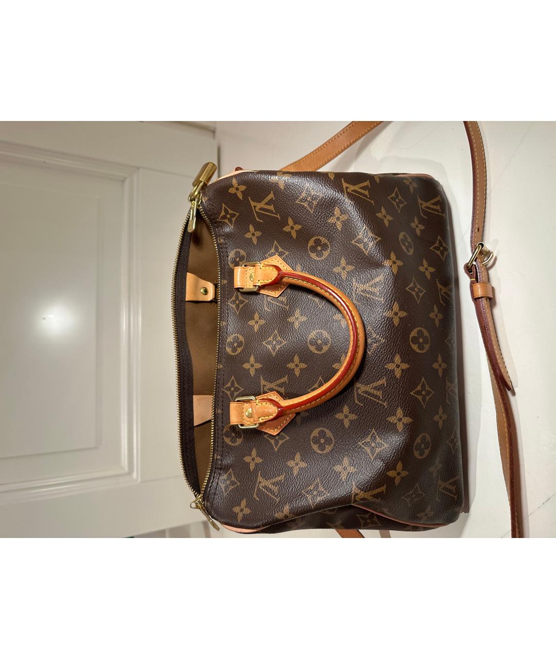 LOUIS VUITTON Коричневая кожаная дорожная/спортивная сумка, фото 5