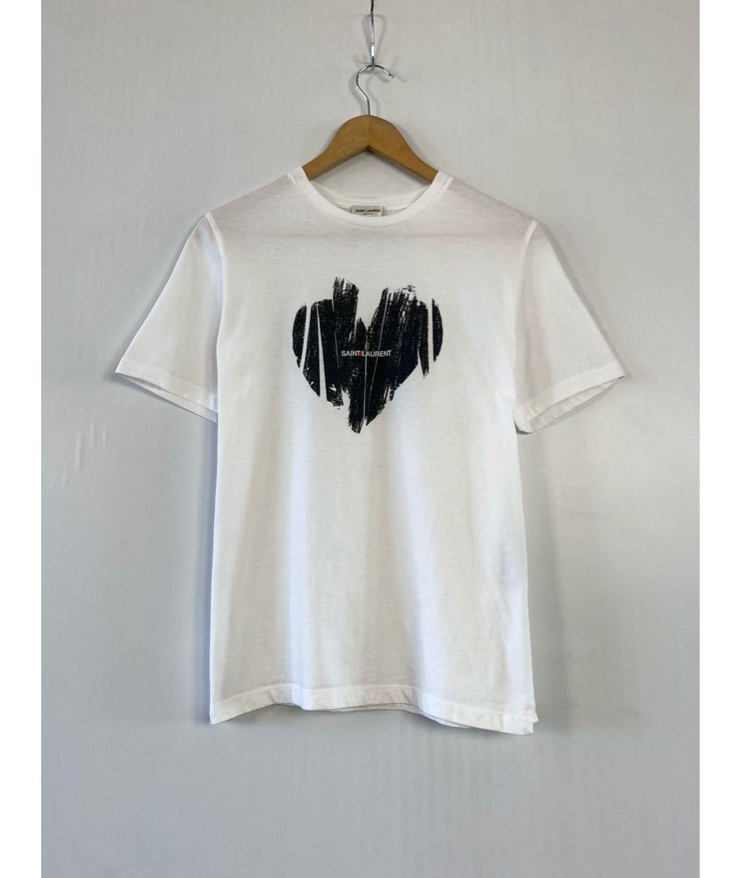 SAINT LAURENT Белая хлопковая футболка, фото 9