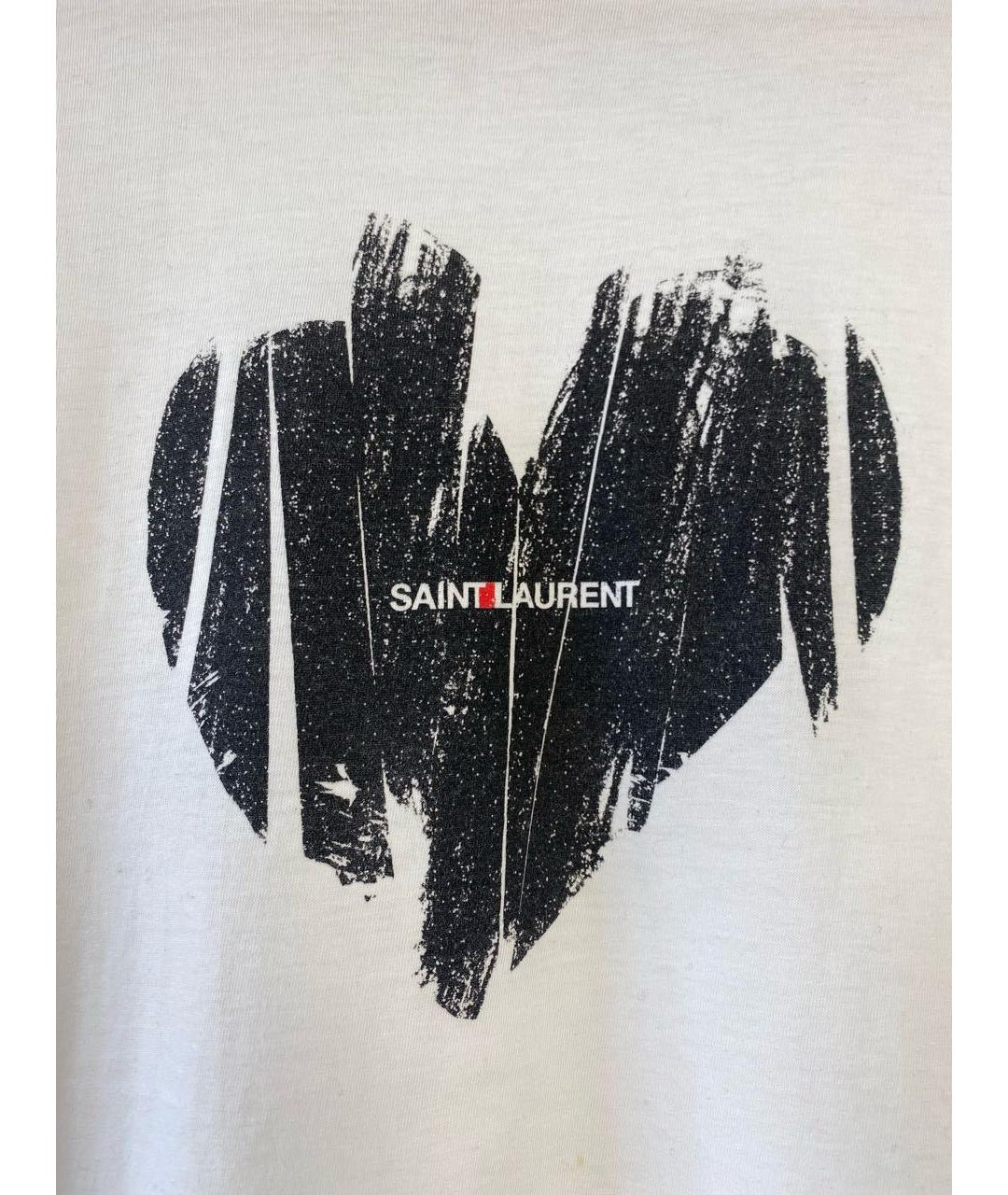 SAINT LAURENT Белая хлопковая футболка, фото 4