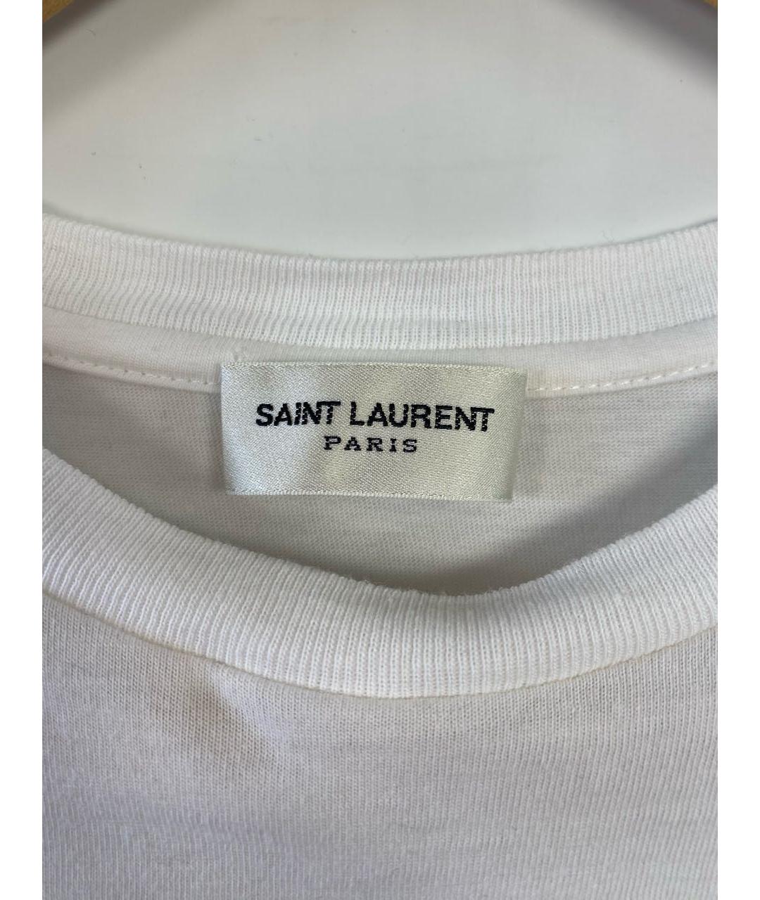 SAINT LAURENT Белая хлопковая футболка, фото 5