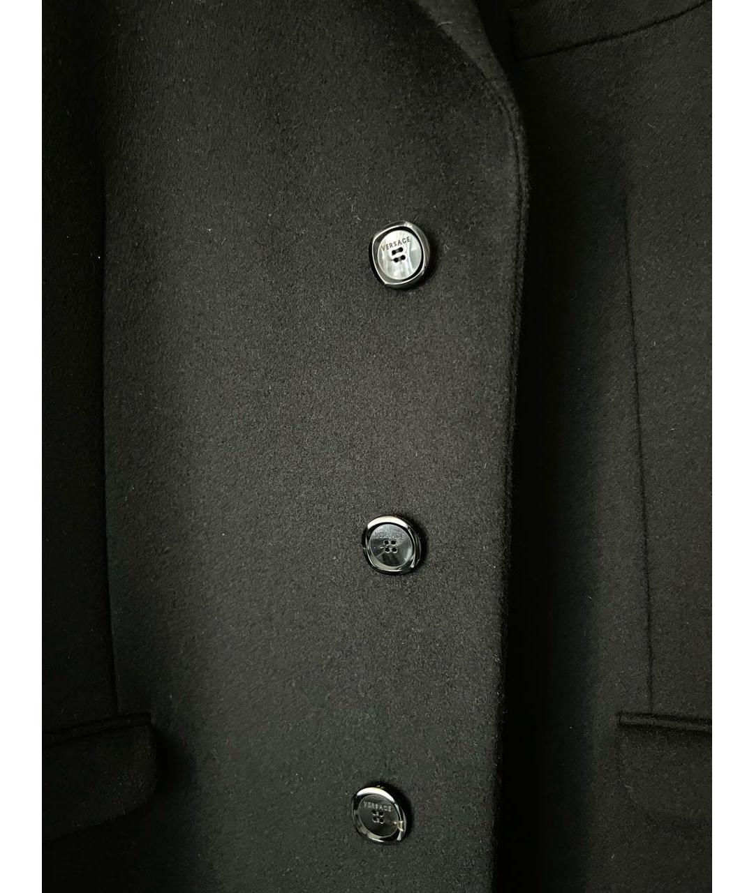 VERSACE Черное шерстяное пальто, фото 4