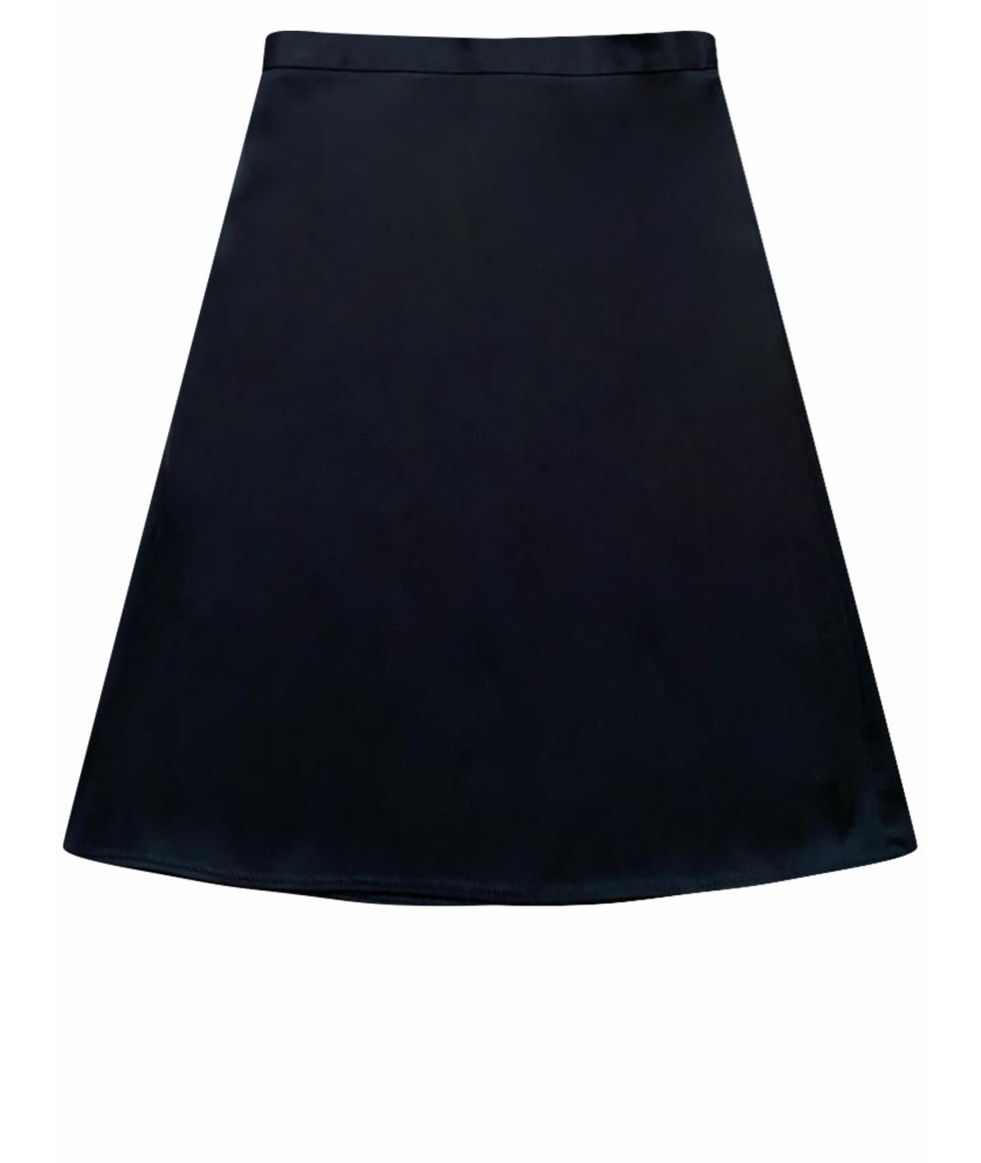CELINE Черная шелковая юбка миди, фото 1
