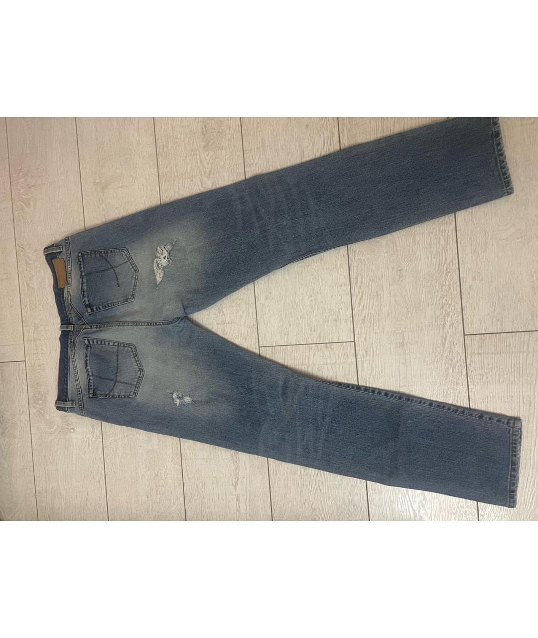 PINKO Голубые хлопковые прямые джинсы, фото 2
