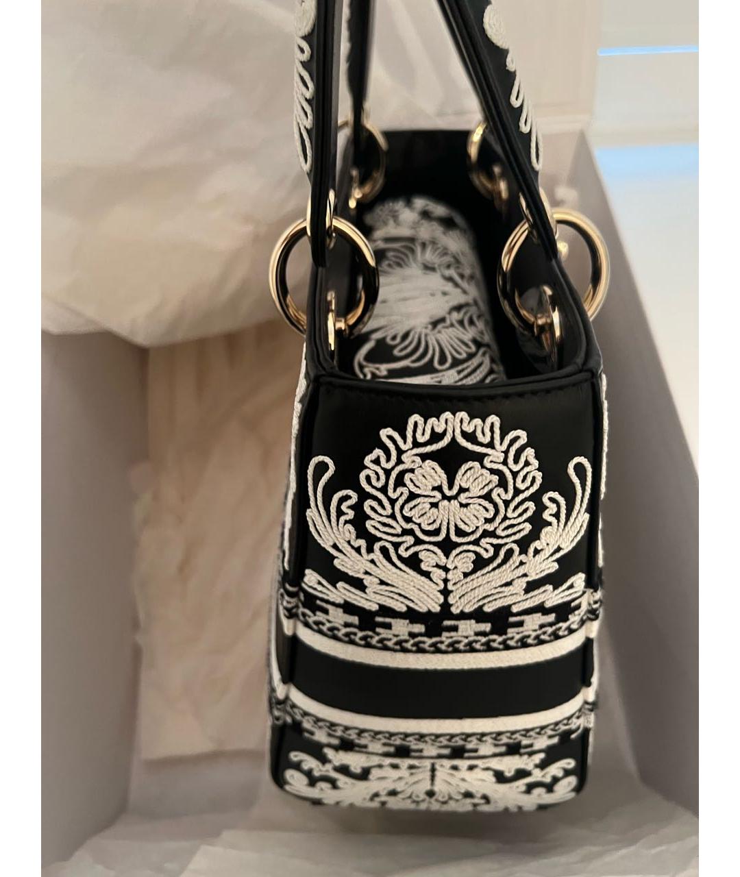 CHRISTIAN DIOR Черная кожаная сумка с короткими ручками, фото 4