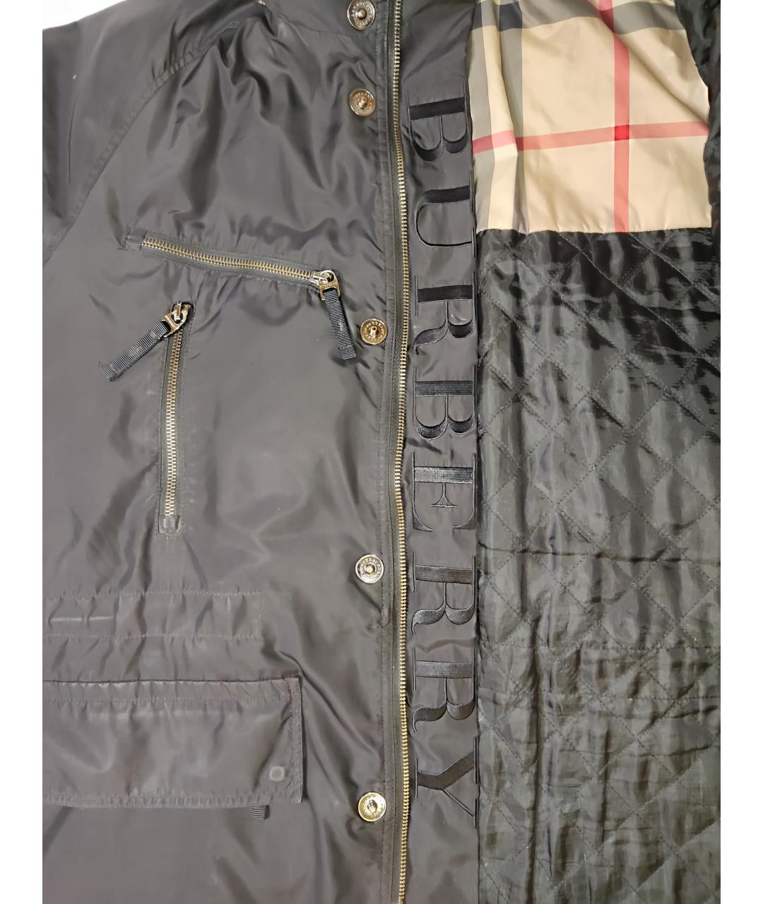 BURBERRY Черная полиэстеровая куртка, фото 2