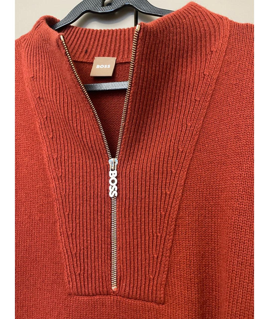 HUGO BOSS Бордовый шерстяной джемпер / свитер, фото 3