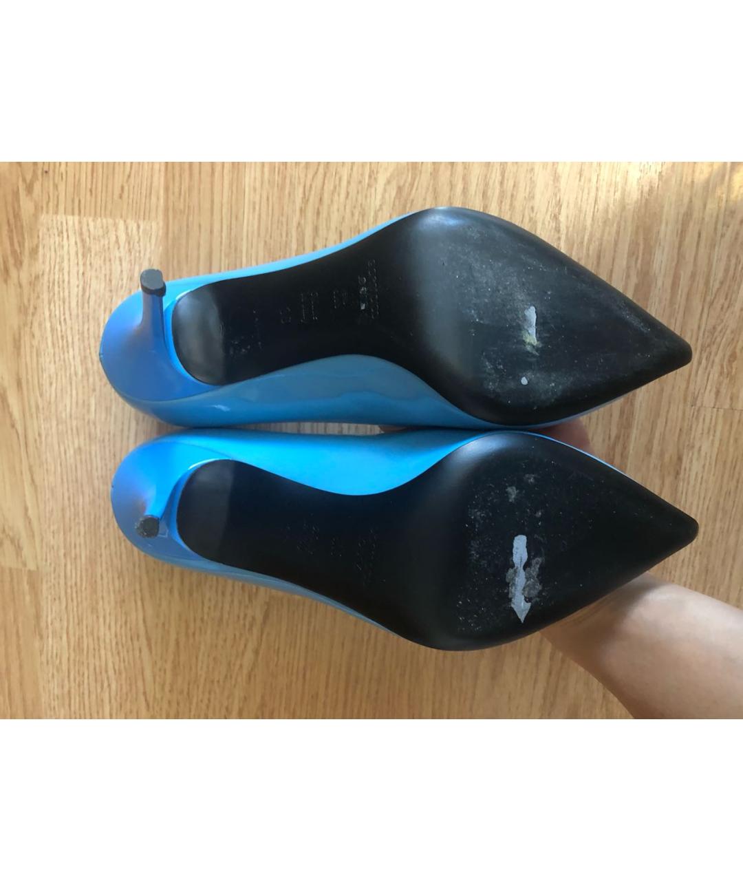 GIAN MARCO LORENZI Голубые туфли из лакированной кожи, фото 6
