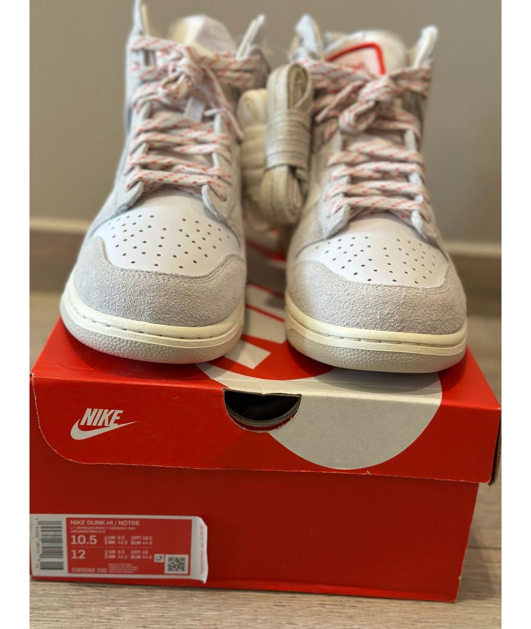 NIKE Бежевые высокие кроссовки / кеды из искусственной кожи, фото 2