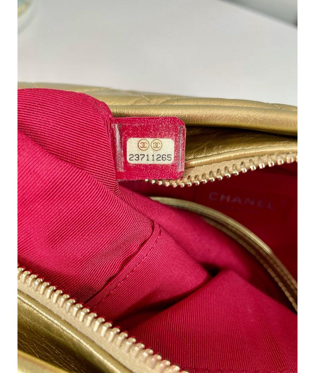 CHANEL PRE-OWNED Золотая кожаная сумка через плечо, фото 7