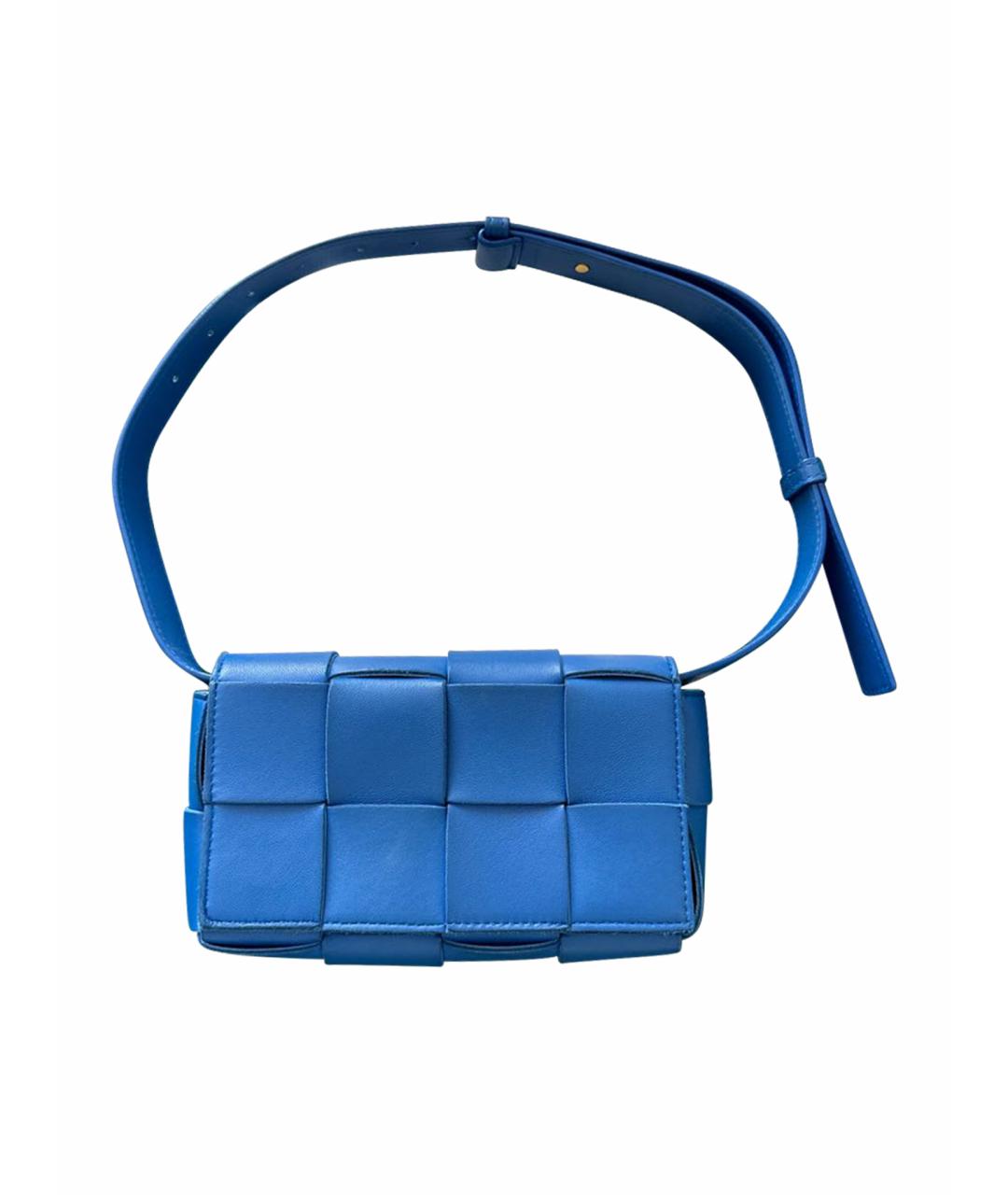 BOTTEGA VENETA Синяя кожаная сумка с короткими ручками, фото 1