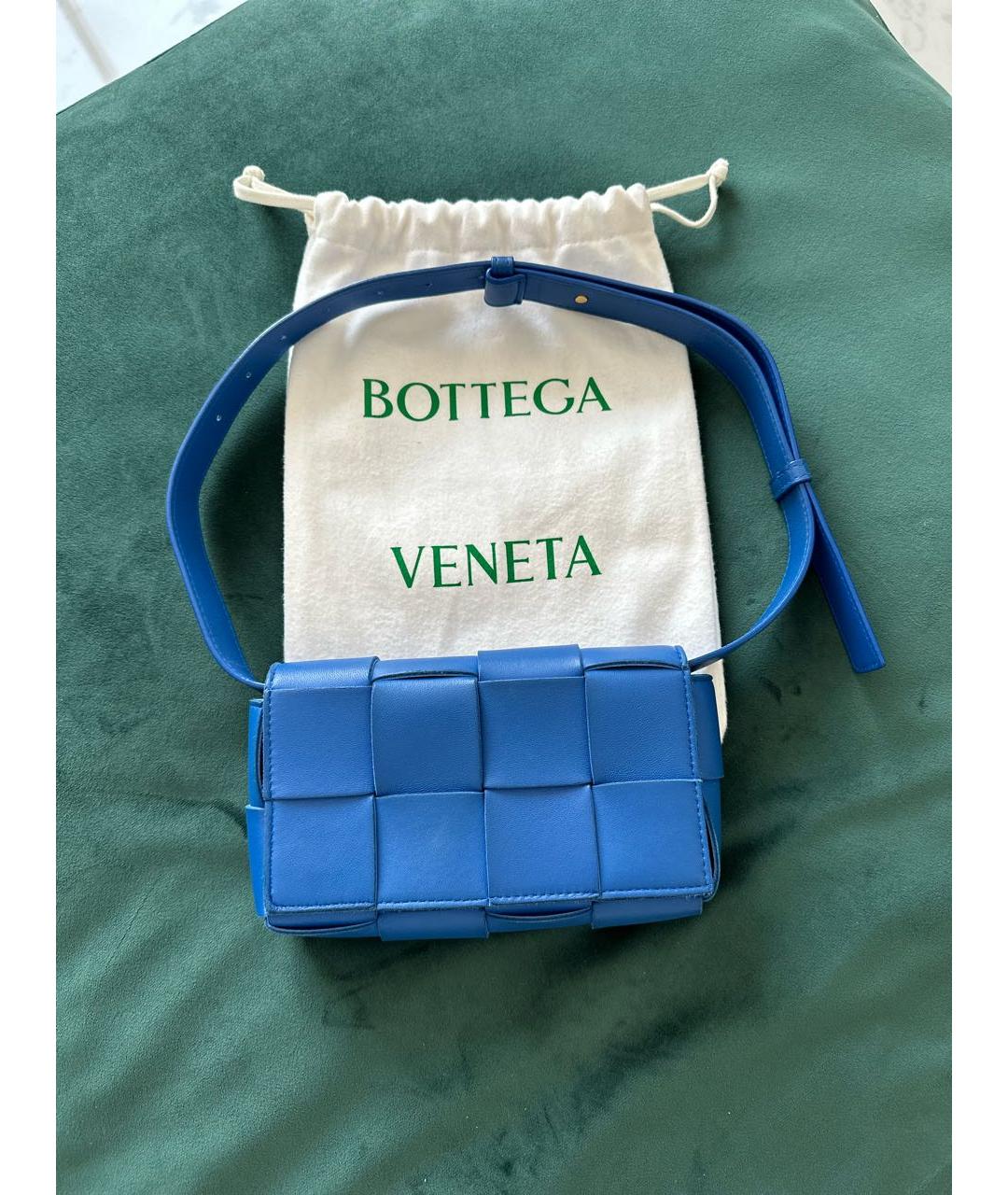 BOTTEGA VENETA Синяя кожаная сумка с короткими ручками, фото 7