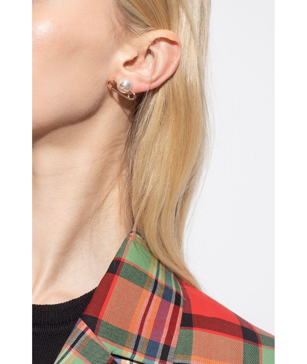 VIVIENNE WESTWOOD Золотые латунные серьги, фото 2