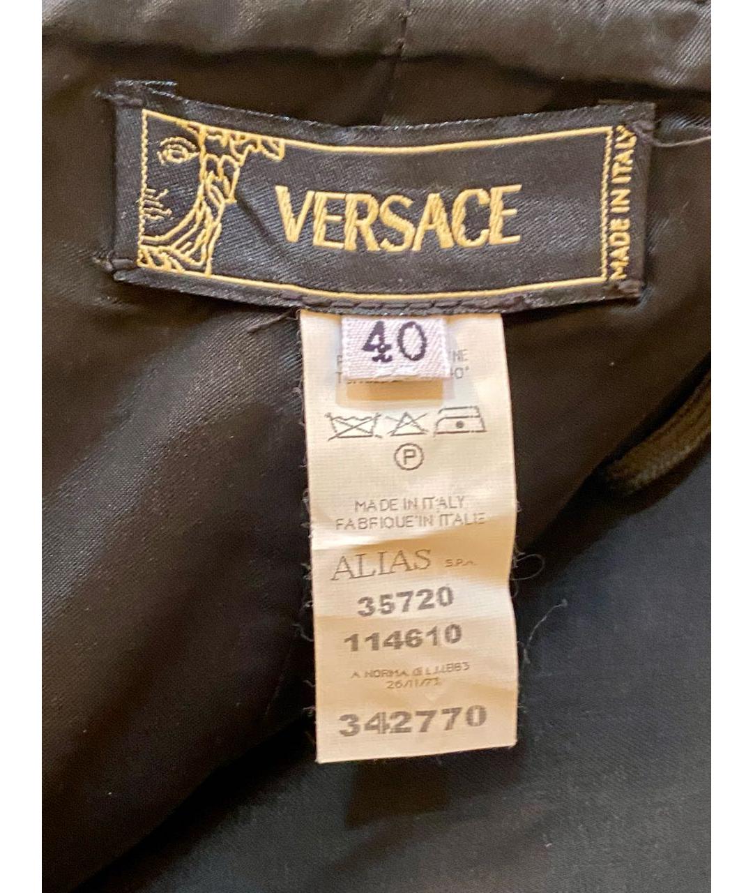 VERSACE Желтая шерстяная юбка миди, фото 3