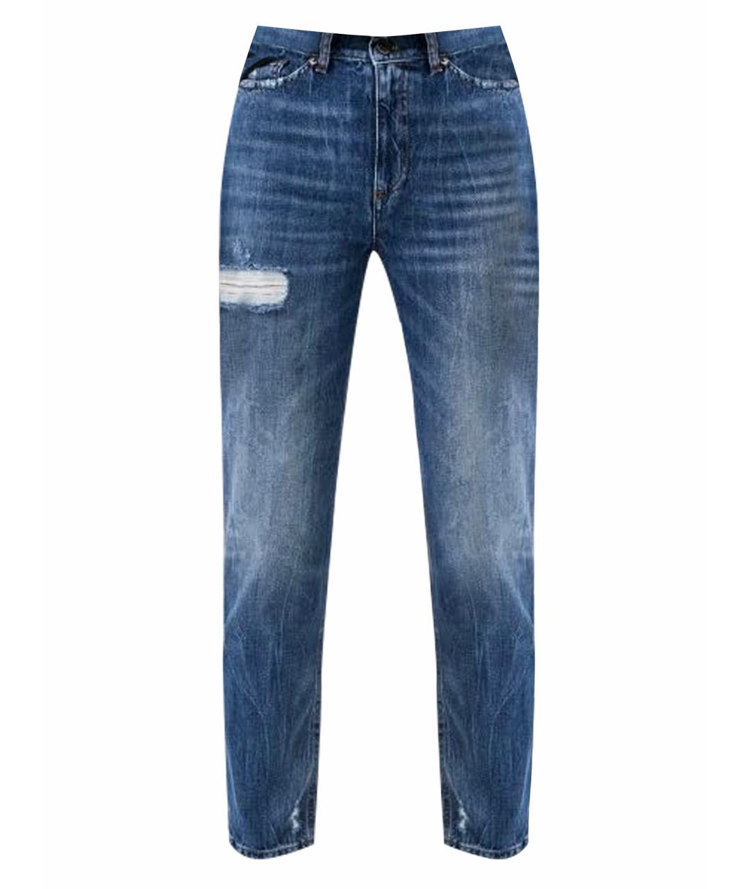 TWIN-SET Синие хлопковые прямые джинсы, фото 1